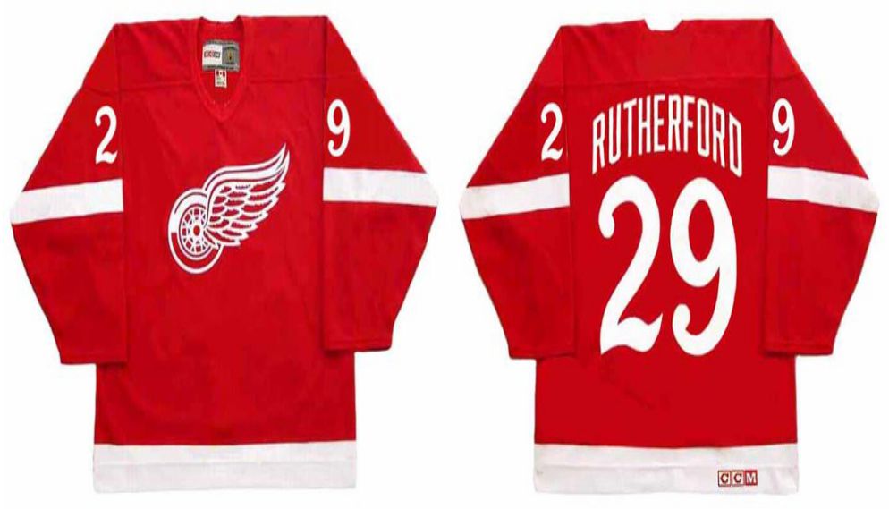 2019 Men Detroit Red Wings #29 Rutherford Red CCM NHL jerseys